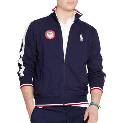 美國百分百【全新真品】Ralph Lauren RL 立領 外套 夾克 POLO 奧運限定款 深藍 S-XL號 H265