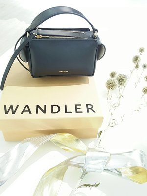 [ RainDaniel ] WANDLER 荷蘭新銳小眾品牌 Yara mini box 經典黑皮革 手提/肩背迷你包