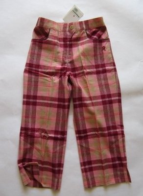 法國巴黎[MONTAGUT]女童厚棉質格紋長褲(編號517-11)~110CM