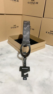 全新 COACH 蔻家 91276 美國正品代購新款男士經典馬車logo印花皮帶 雙面使用腰帶 特惠現貨