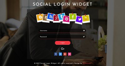 SOCIAL LOGIN WIDGET 響應式網頁模板、HTML5+CSS3、網頁設計  #04115