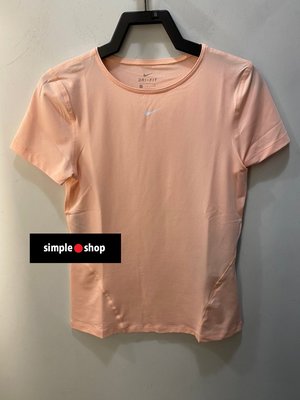 【Simple Shop】NIKE Pro 短袖 NIKE 運動短袖 訓練 排汗 透氣 粉色 女款 AO9952-664