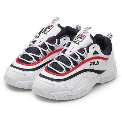 【AYW】FILA RAY 中性 經典 復古 雙線 老爹鞋 休閒鞋 運動鞋 藍白紅 配色 23.5cm