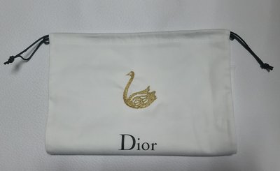 Dior 迪奧 金色刺繡 限量 束口袋 天鵝款