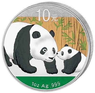 中國 紀念幣 2011&amp;2012 1oz 彩色熊貓紀念銀幣 原廠原盒