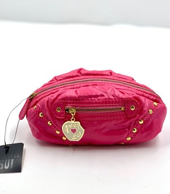 Anna Sui安娜蘇正品真品二手日本購回桃紅色可愛小包零錢包盥洗包