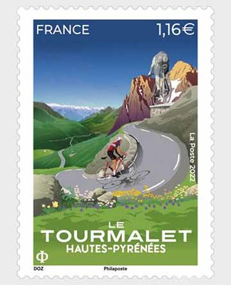 2022年法國上比利牛斯山口的圖爾馬萊山口郵票
