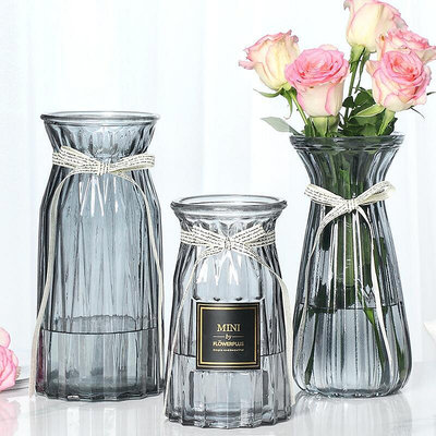 花瓶 花瓶富貴竹百合插花客廳水培干花鮮花透明擺