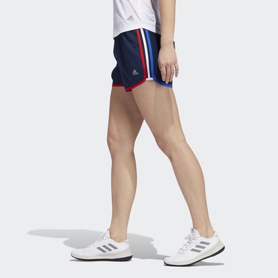 【Dr.Shoes】 Adidas 慢跑褲 透氣 真理褲 有內裡 健身 運動褲 短褲 女款 深藍 藍白紅 FM5779