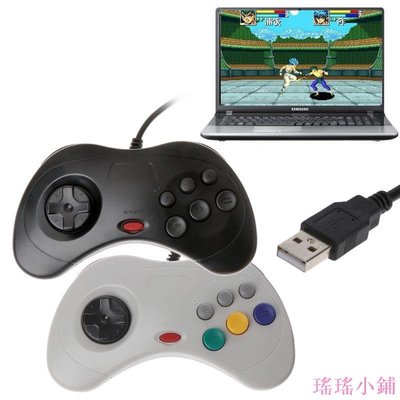 瑤瑤小鋪適用於Sega Saturn PC的USB Classic遊戲手柄控制器有線遊戲手柄遊戲手柄
