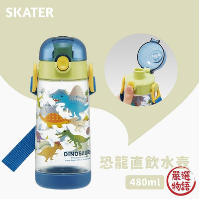 SKATER 彈跳式 直飲水壺 兒童水壺 透明水壺 冷水壺 480ml 附背帶 水瓶