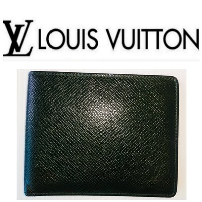 Louis Vuitton防刮Taiga對摺 LV男皮夾4信用卡夾 短夾 發財夾 零錢皮包$468 一元起標 有BV