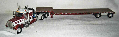 DCP 164彼得比爾特379平頭木材平板運輸套裝合金卡車拖頭拖車