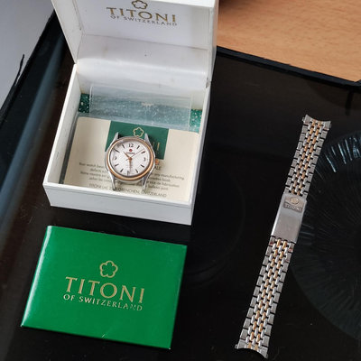 已售瑞士 梅花麥 Titoni swiss 錢幣紋 牛角耳 半金 機械錶 ETA 2824 機芯 automatic mechanical watch coin