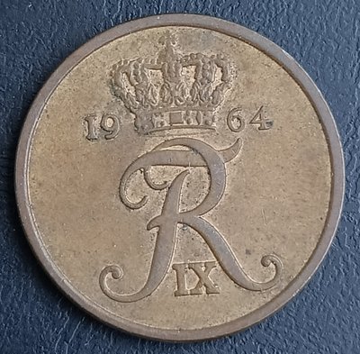 丹麥   1964年   弗雷德里克9世   5 ORE   銅幣 1173