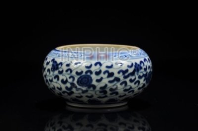 INPHIC-青花瓷 陶瓷器 景德鎮 迷你小煙灰菸灰缸 魚缸水淺 擺飾 博古架裝飾品
