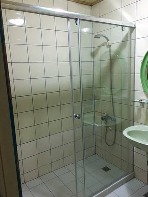 【阿貴不貴屋】 一字型   無框  一字二門 淋浴拉門 浴室拉門系列 強化玻璃 ❖含施工安裝