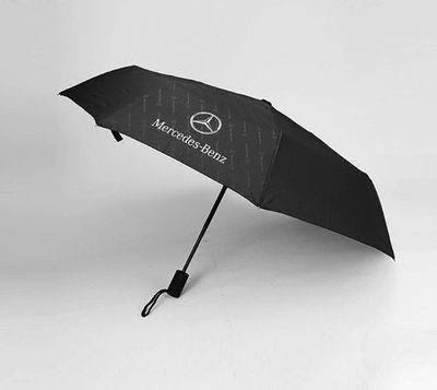 現貨熱銷-【易車汽配】Benz賓士汽車用品賓士全自動雨傘折疊超大雙人三折傘男女商務固晴雨兩用