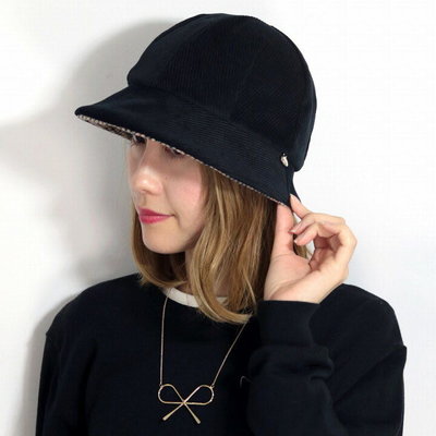 Co媽精品代購 日本製 正版 DAKS 立體直紋 法蘭絨 內緣經典格紋 遮陽帽 帽子 帽 黑色