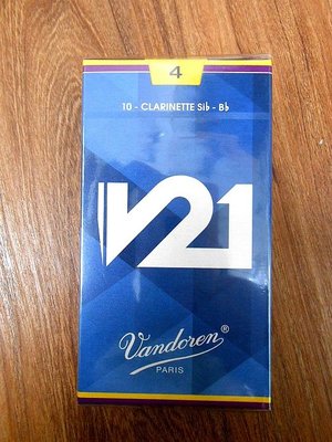 《Vandoren 管樂器配件》V21 4號 豎笛竹片/單簧管竹片/黑管竹片/CLARINET Bb(法國製造)