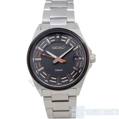 SEIKO 精工 SUR507P1手錶 黑框 黑面 都會時尚 日期 夜光指針 鋼帶 男錶 【錶飾精品】