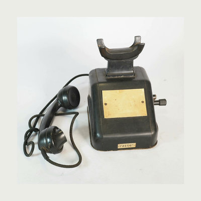 國產中古古董廣州有線老式膠木殼磁石手搖電話機懷舊文革收藏擺件