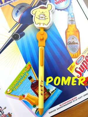 ☆POMER☆日本SANRIO正品已絕版 Pom Pom Purin 布丁狗 多種可愛造型扇子扇狀趣味自動原子筆