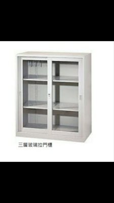 亞毅oa辦公家具上置式玻璃拉門活動三層式鐵櫃 上座鋼製公文櫃 資料櫃 鑰匙櫃