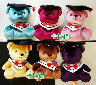 台南卡拉貓專賣店 泰迪熊 質感熊 畢業熊 現貨 桃紅  咖啡 深紫 3選1 娃娃 可繡字 可明天到