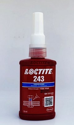 【有QR CODE認證就是正品】 LOCTITE 243 50ML全新樂泰 螺絲固定劑 容油性 適用於不活化材質表面