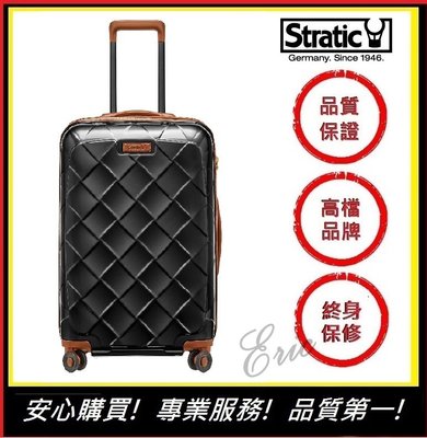 【E】德國行李箱Stratic 3-9894 Leather&More行李箱 商務箱 旅行箱推薦 25吋行李箱-黑色