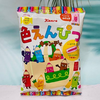 日本 Kanro 甘樂彩色鉛筆糖 鉛筆造型糖果 八種口味 80g