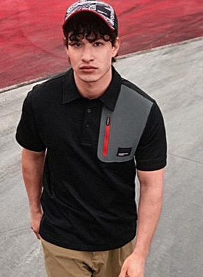 《保時捷車主精品》男性新版短袖黑灰拉鏈裝飾polo 衫運動上衣