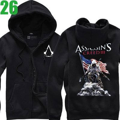 【刺客教條 Assassin's Creed】連帽厚絨長袖經典遊戲外套(共4種顏色可供選購) 購買多件多優惠!【賣場十】