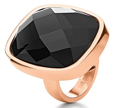 全新從未戴過 Folli Follie 鍍玫瑰金黑色水晶石誇張設計款戒指，只有一件！低價起標無底價，本商品免運費！