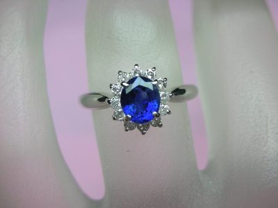 (雲凱珠寶部落格)1.09克拉天然藍寶石戒指，斯里蘭卡藍寶石
