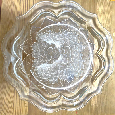 買一送一 日本SOGA 水晶盤 圓盤 玻璃盤 菜盤 盤子 餐盤 玻璃 水果盤 大圓盤 大方盤