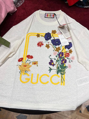 Gucci 刺繡花卉T恤