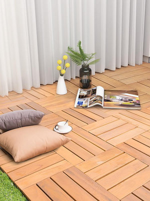戶外拼接家用地面鋪設木板自鋪網紅陽台室內外露台塑木木地板