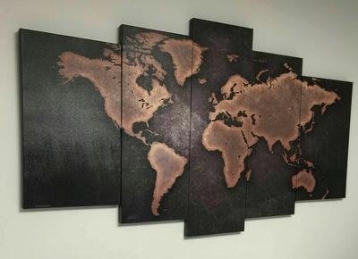 世界地圖裝飾畫客廳無框畫現代辦公室創意飾品書房牆壁畫掛畫(3款可選)