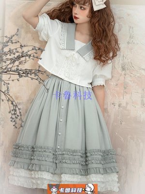 【熱賣精選】洛麗塔設計洛麗塔夏中國風漢元素lolita裙子襯衫學生日常白菜兩件套