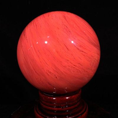 紅水晶球直徑12厘米 凈重量2.2公斤編號13040786【萬寶樓】古玩 收藏 古董
