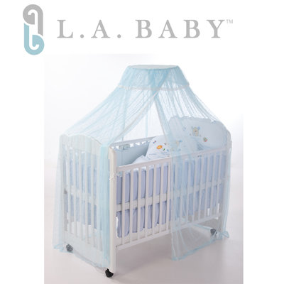 ☘ 板橋統一婦幼百貨 ☘ 美國 L.A. Baby 豪華全罩式嬰兒床蚊帳 (加大加長型/高雅婚紗白色)