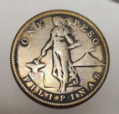 【二手】菲律賓1比索銀幣1907 銀幣 紀念幣 紀念鈔【破銅爛鐵】-1995