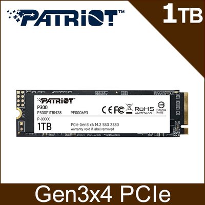 ~協明~ Patriot 美商博帝 P300 M.2 2280 PCIe Gen.3x4 1TB SSD 固態硬碟
