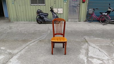 【安鑫】~柚木色實木製餐椅 化妝椅 書桌椅 電腦椅 休閒椅 麻將椅 戶外椅【A1581】
