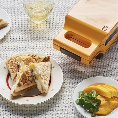 日本recolte簡約純色 3分鐘快手早餐 顏值神奇 格子三明治機