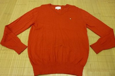 Armold Palmer 雨傘牌 [專櫃正品] 火紅 羊毛 V領針織衫 (50) （只有1件）