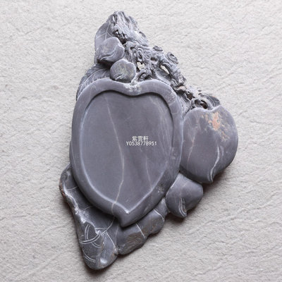 『紫雲軒』 端硯-多壽硯（5寸 老坑）石品豐富 雕刻精美 把玩收藏精品硯台 Spy317