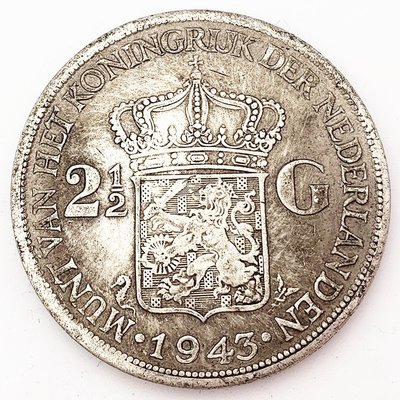 特價！1943年荷蘭盾仿古舊銅銀紀念幣收藏錢幣威廉明娜女王紀念銀幣硬幣